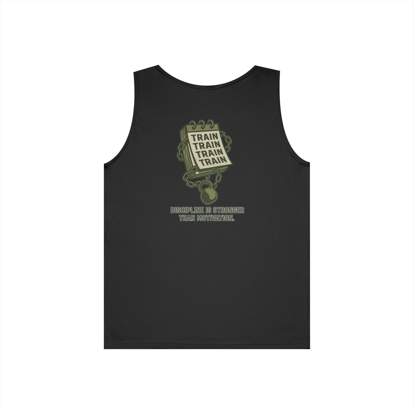 Train, Train, Train Tank Top (front logo + back design) – Gym Apparel