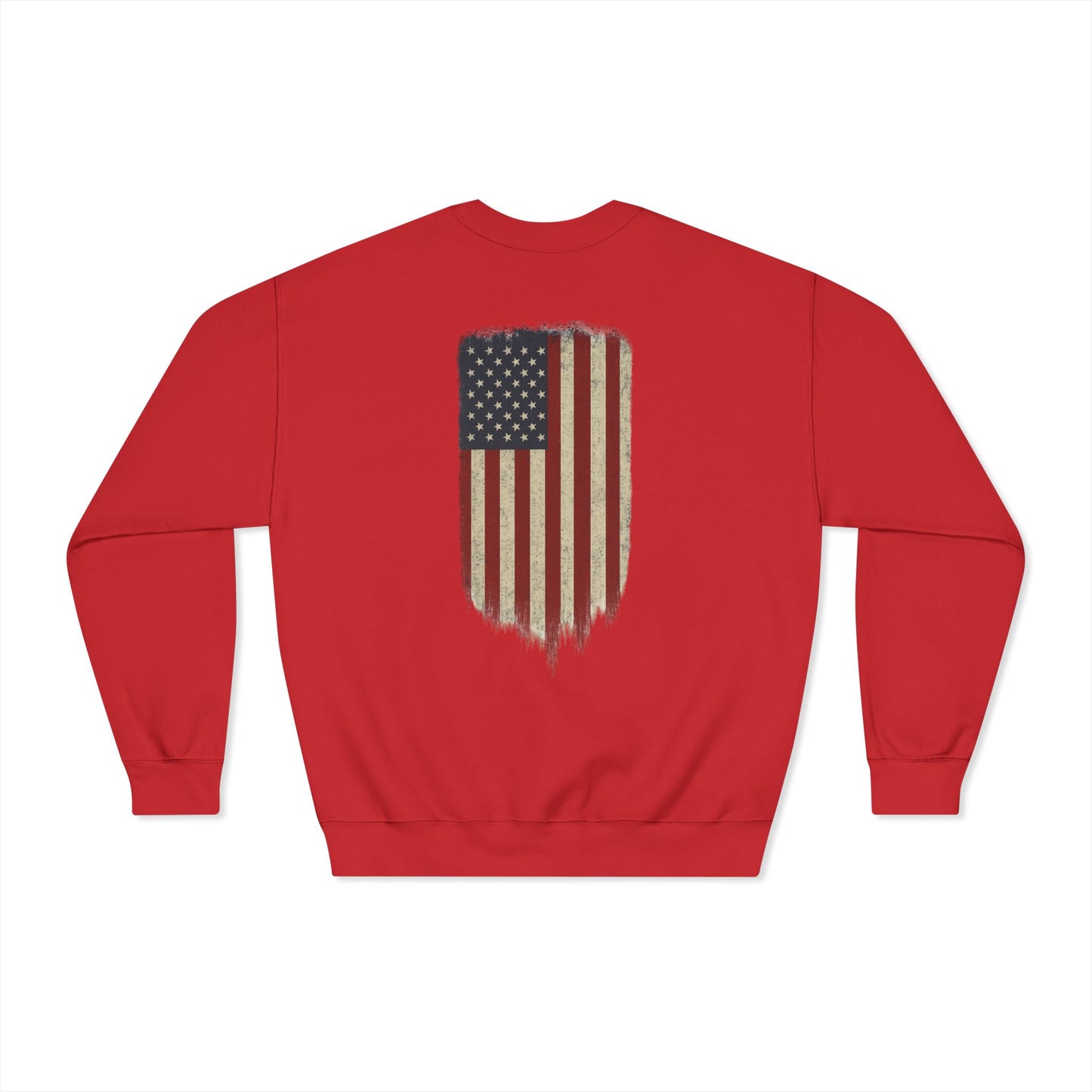 American Flag Crewneck Sweatshirt (front logo + back design) – American Pride Pullover