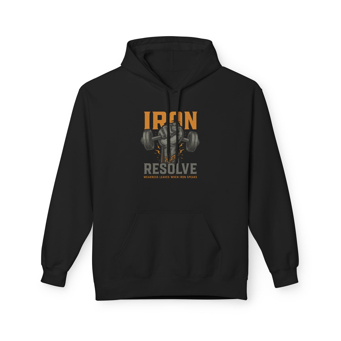 Iron Resolve Midweight Softstyle Fleece Hoodie (front design) – Gym Apparel