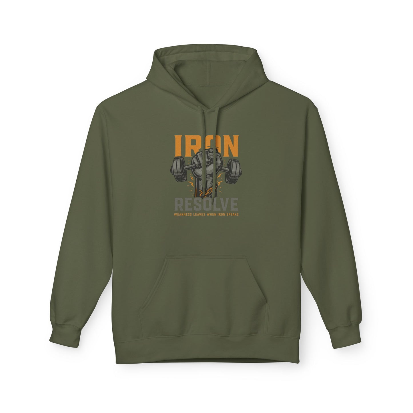 Iron Resolve Midweight Softstyle Fleece Hoodie (front design) – Gym Apparel