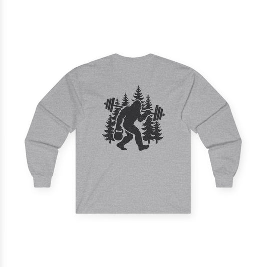 Bigfoot Gains Long Sleeve Tee (front logo + back design) – Discipline Club Shirt