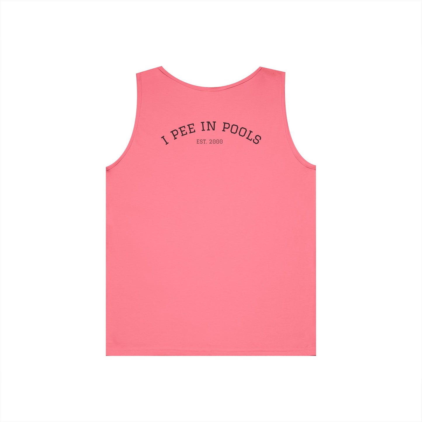 I Pee In Pools Tank Top (front logo + back design) - Meme Apparel