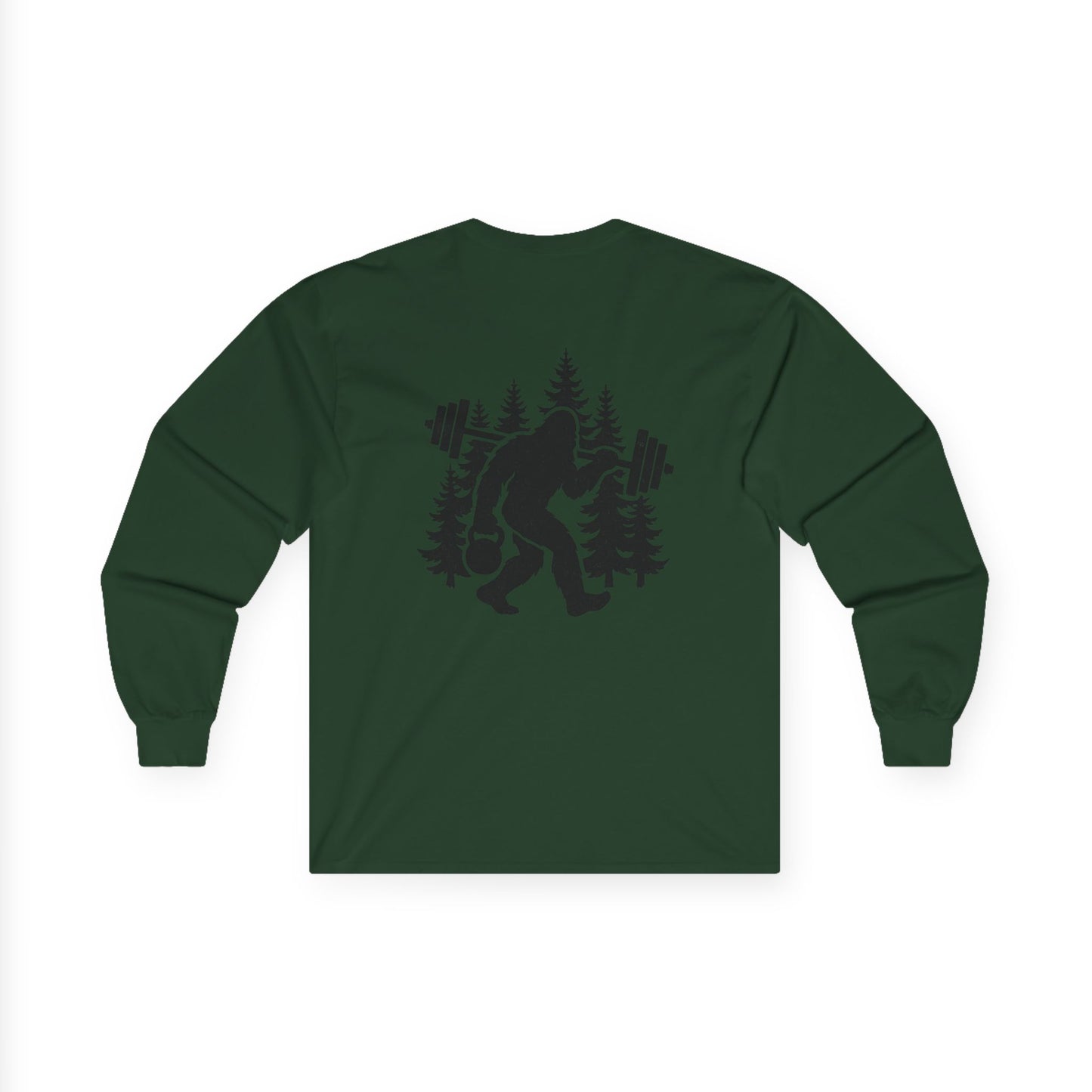 Bigfoot Gains Long Sleeve Tee (front logo + back design) – Discipline Club Shirt