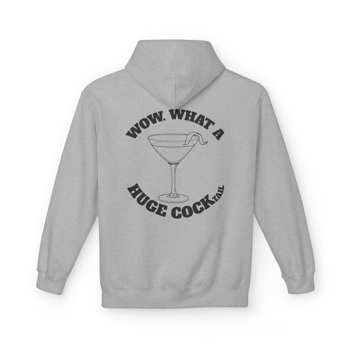 Huge Cocktail Midweight Softstyle Fleece Hoodie (front logo + back design) - Meme Apparel