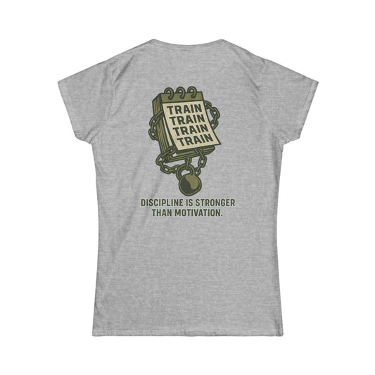 Train, Train, Train Women's Tee (front logo + back design) – Gym Apparel