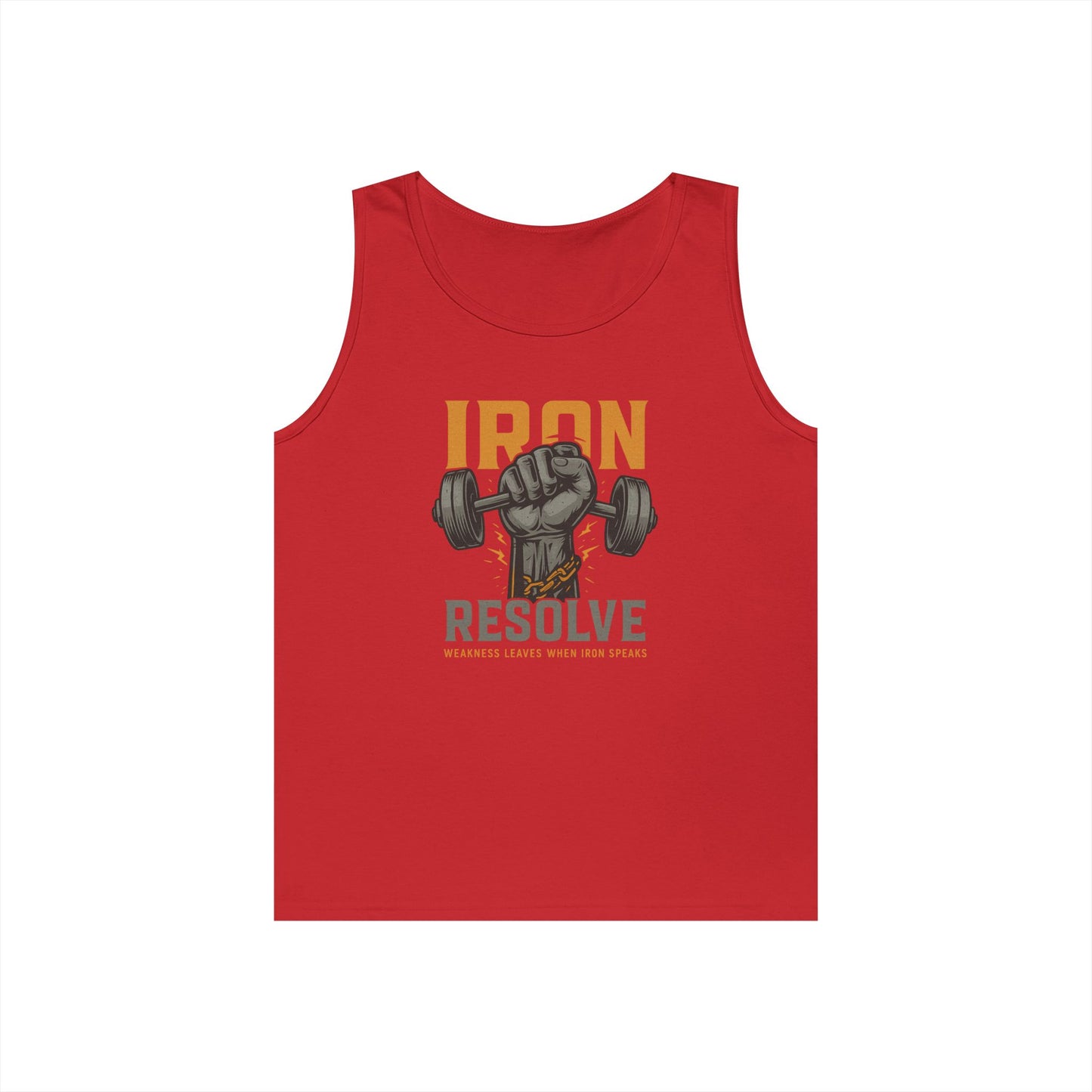Iron Resolve Tank Top (front design) – Gym Apparel