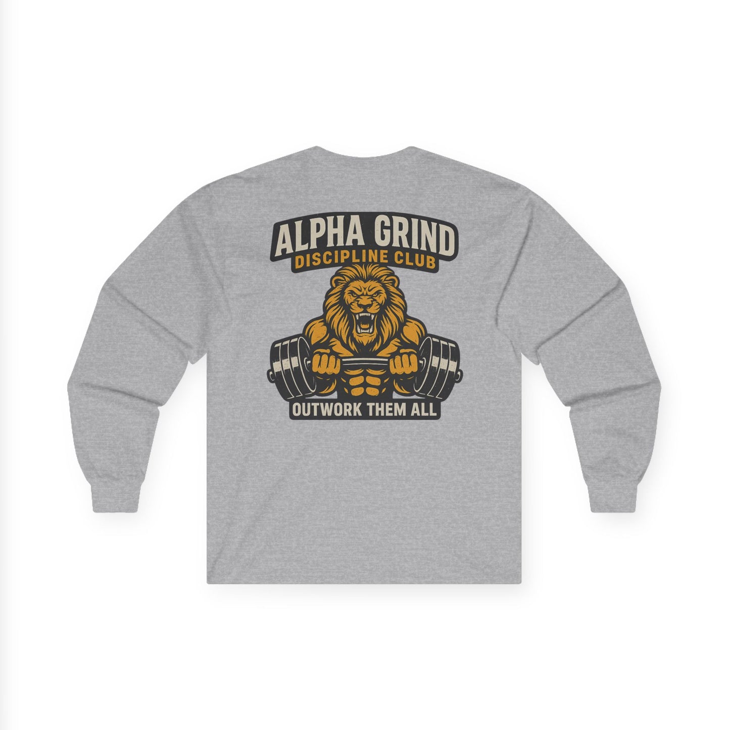 Alpha Grind Long Sleeve (front logo + back design) – Gym Apparel