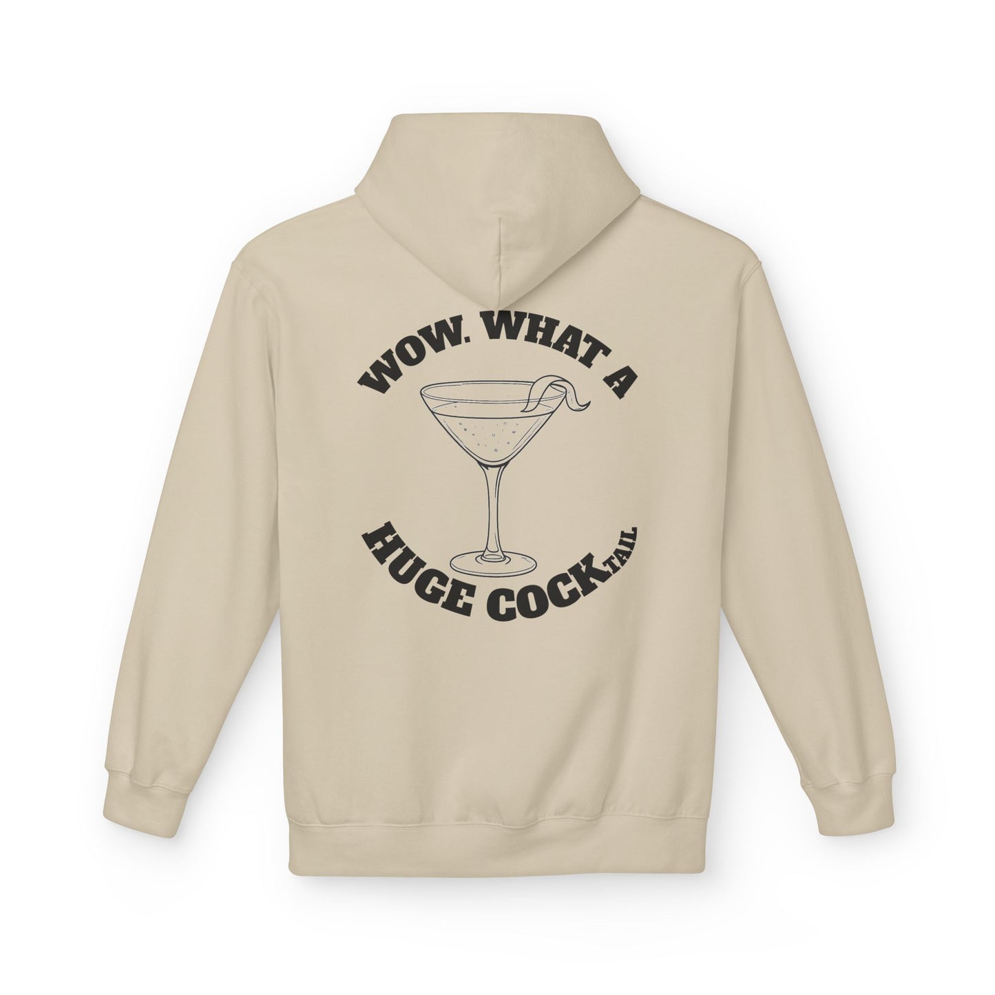 Huge Cocktail Midweight Softstyle Fleece Hoodie (front logo + back design) - Meme Apparel