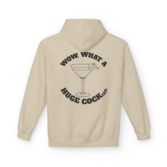 Huge Cocktail Midweight Softstyle Fleece Hoodie (front logo + back design) - Meme Apparel