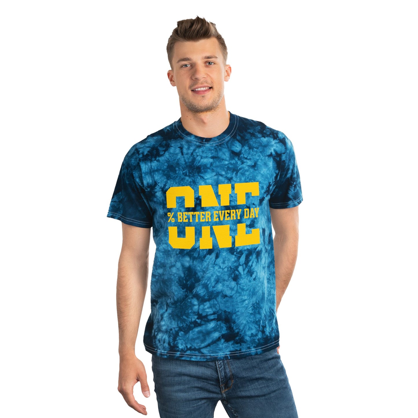 1% Better Every Day Tie-Dye Tee (front design) – Discipline Club Shirt