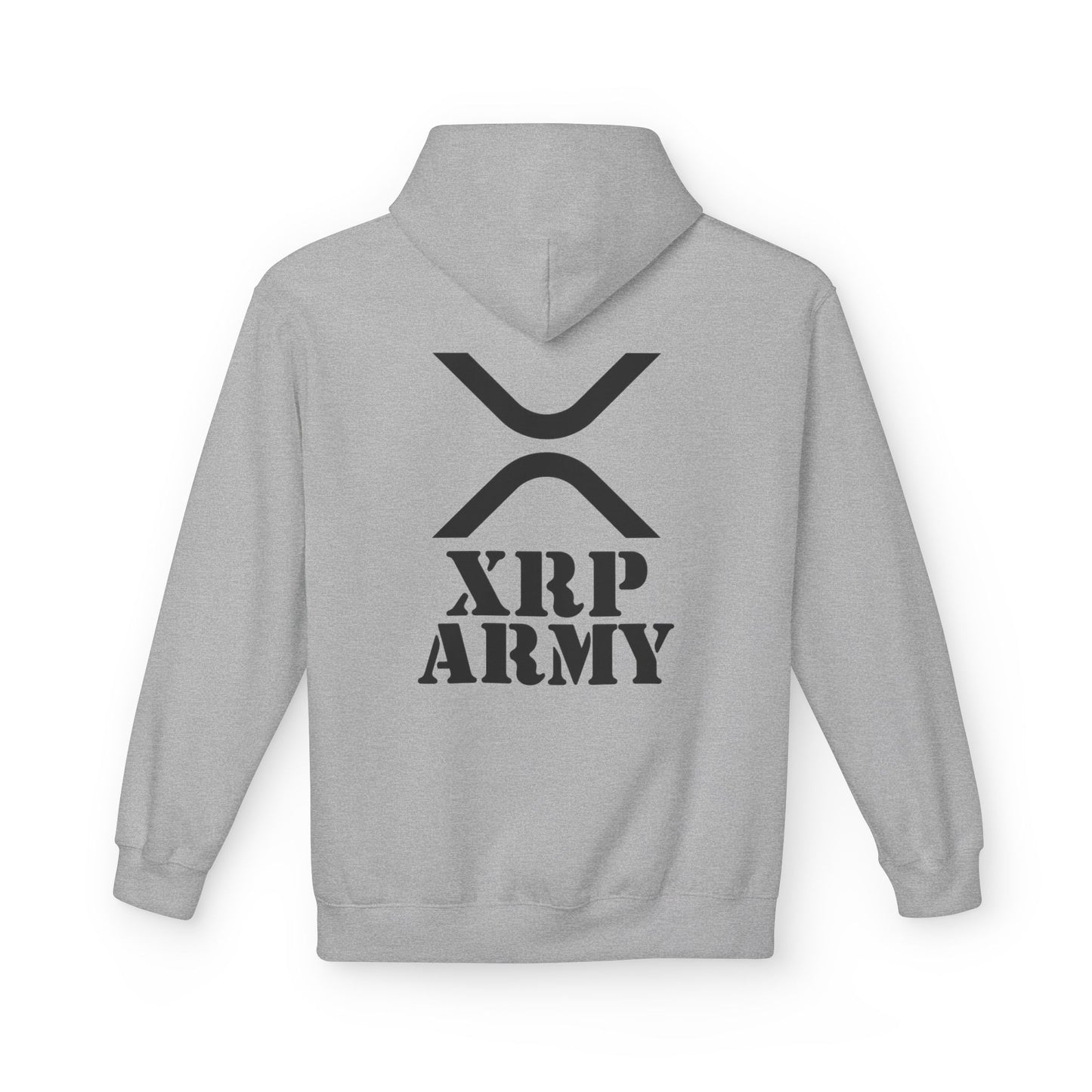 XRP Army Hoodie (front logo + back design) – Crypto Vault Pullover
