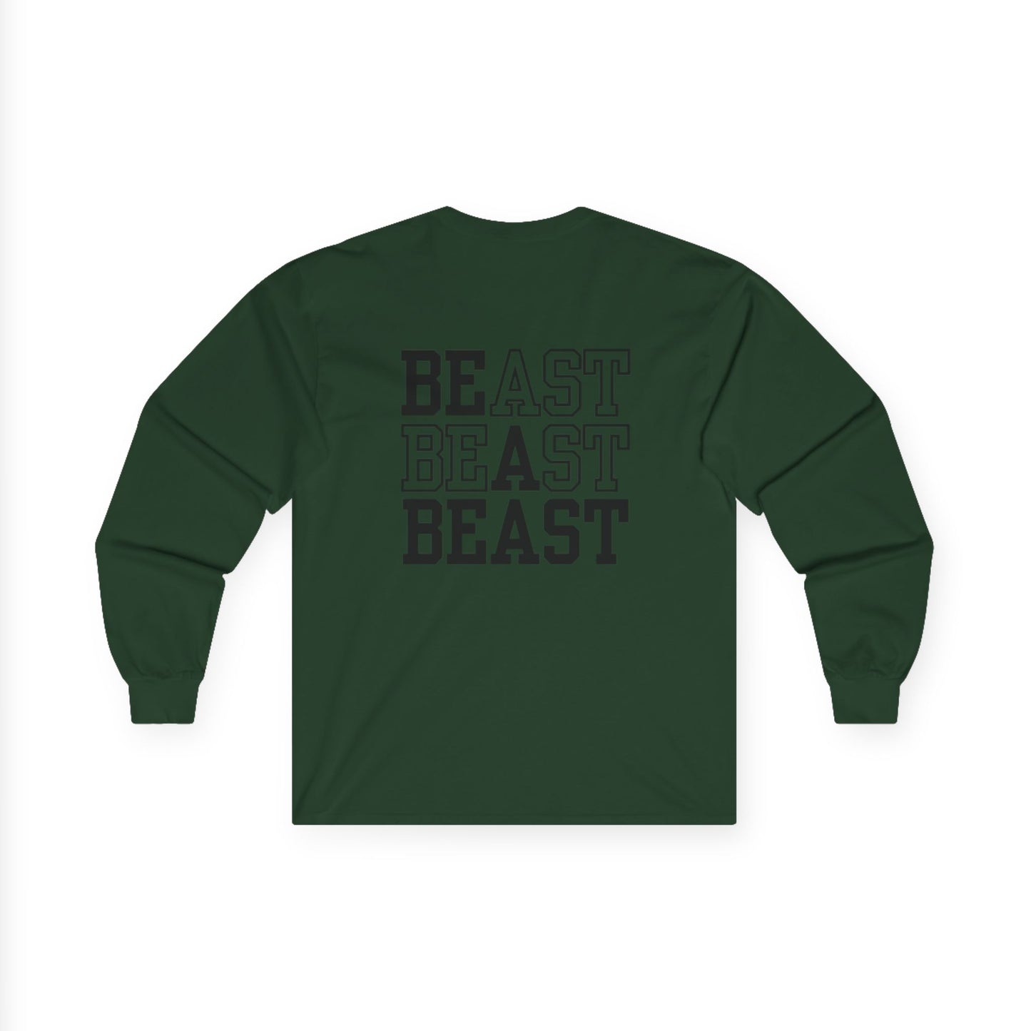Be a Beast Long Sleeve Tee (front logo + back design) – Discipline Club Shirt