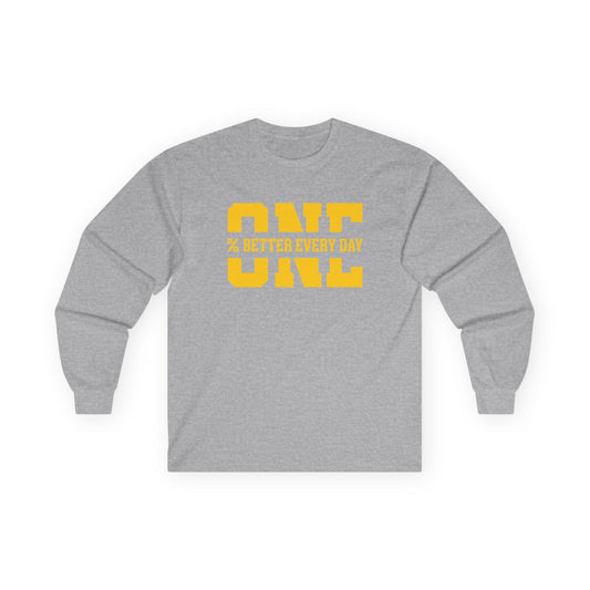 1% Better Every Day Long Sleeve Tee (front design) – Discipline Club Shirt