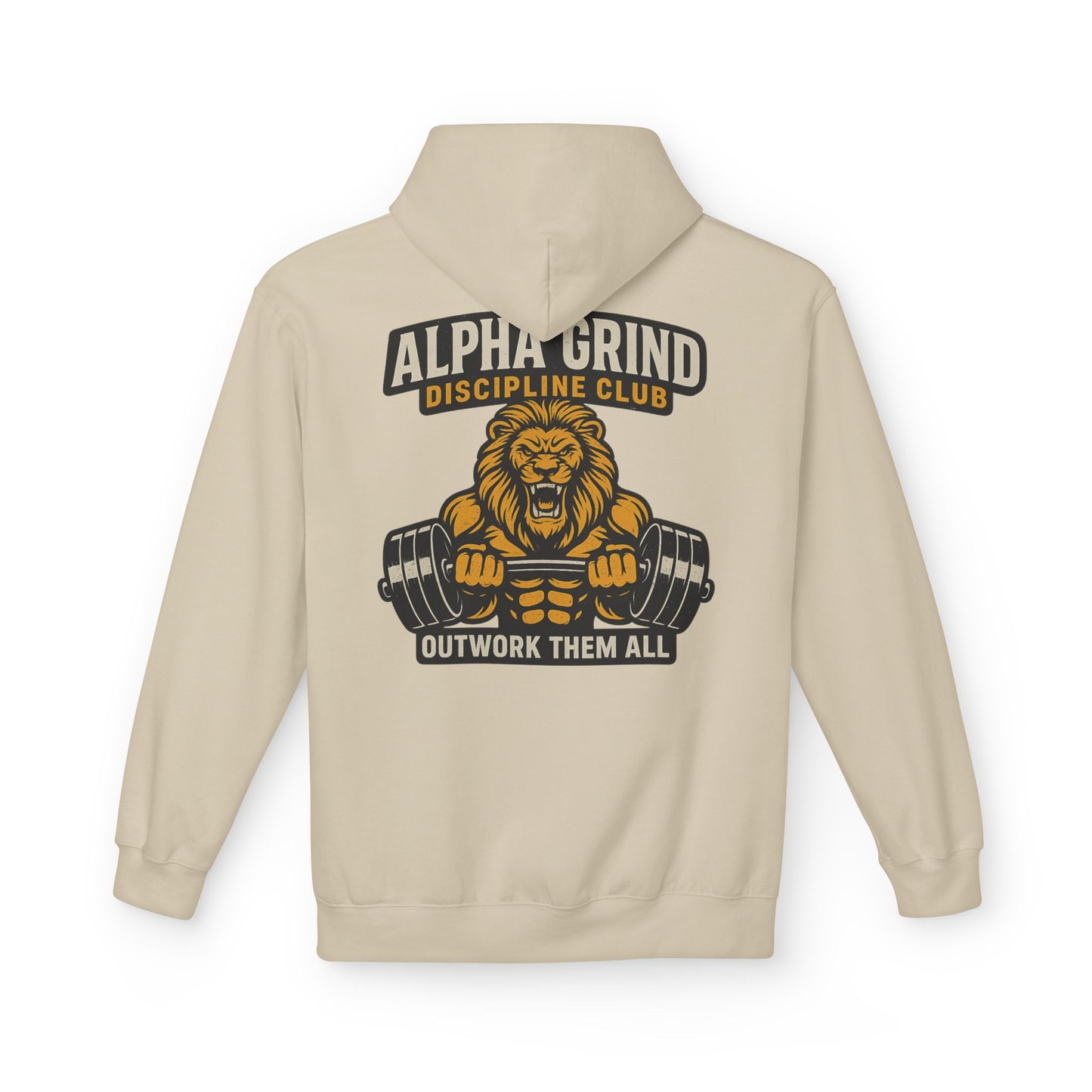 Alpha Grind Midweight Softstyle Fleece Hoodie (front logo + back design) – Gym Apparel