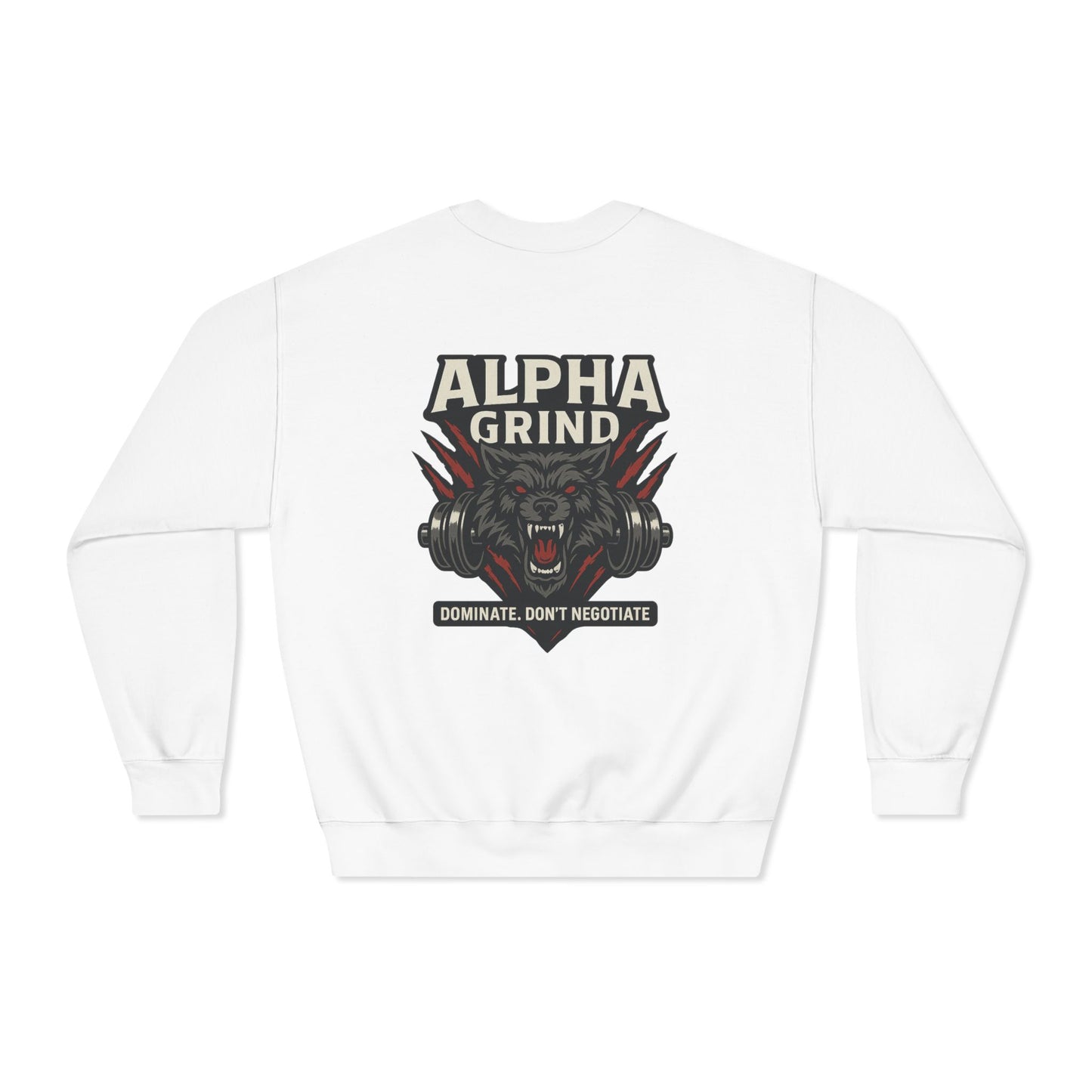 Dominate DryBlend Crewneck Sweatshirt (front logo + back design) – Gym Apparel