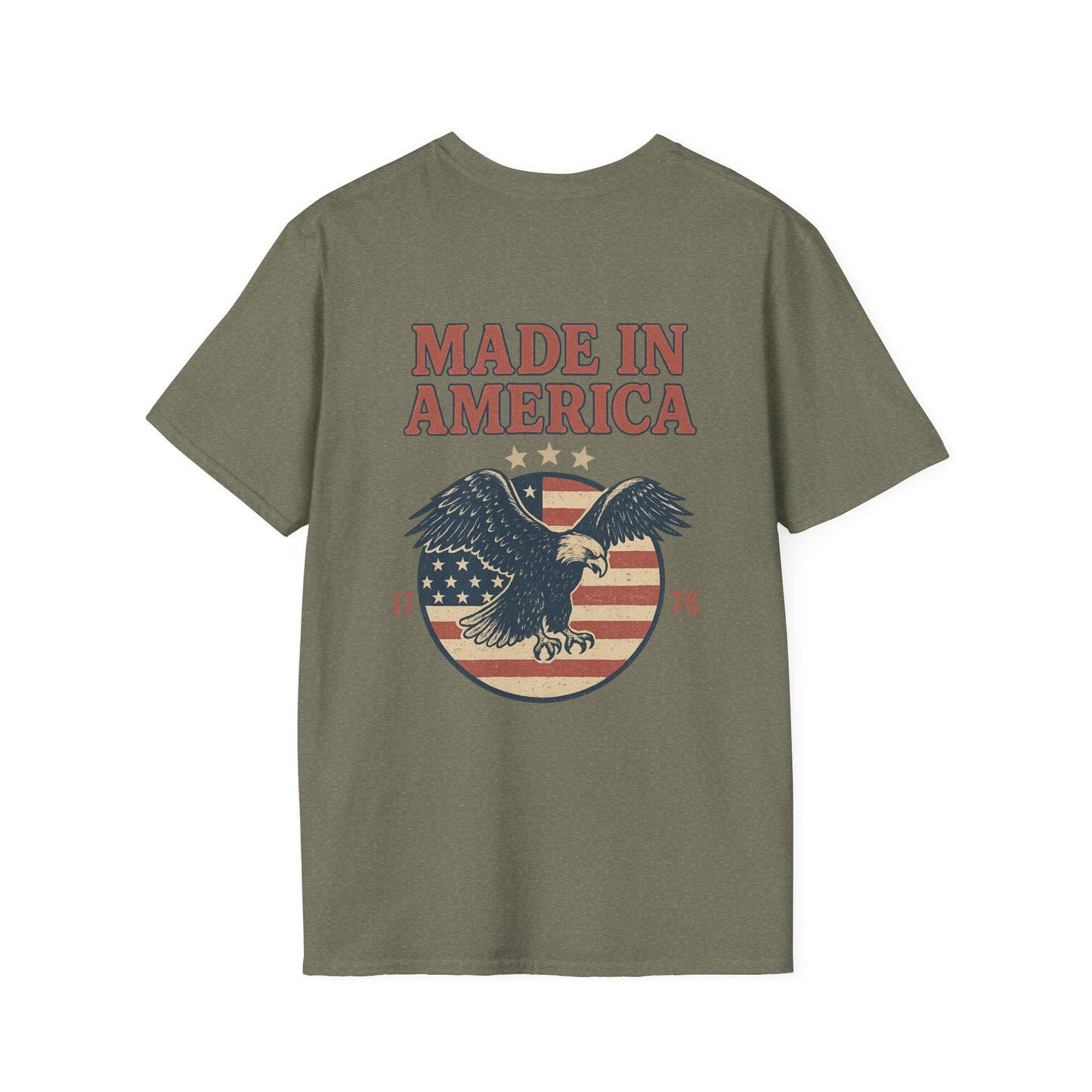 Made in America Tee (front logo + back design) – American Pride T-Shirt