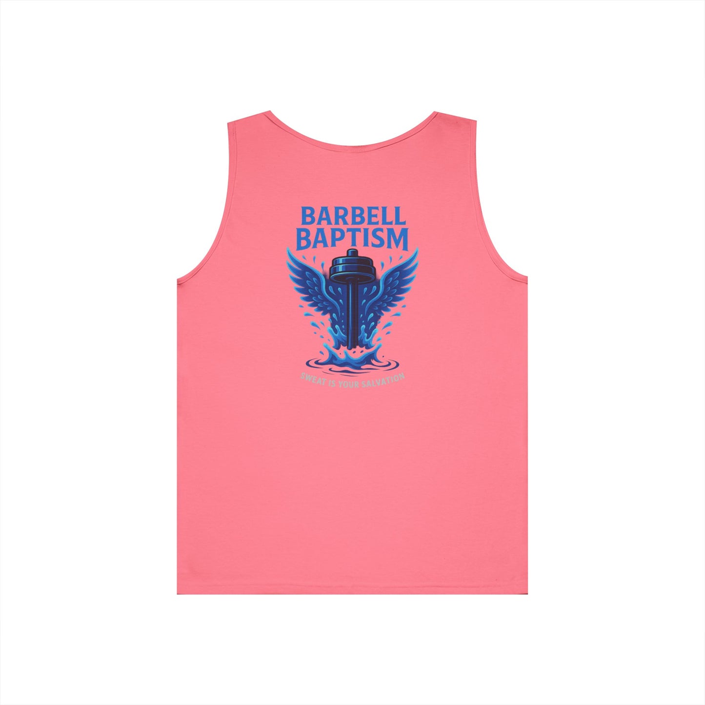 Barbell Baptism Tank Top (front logo + back design) – Gym Apparel