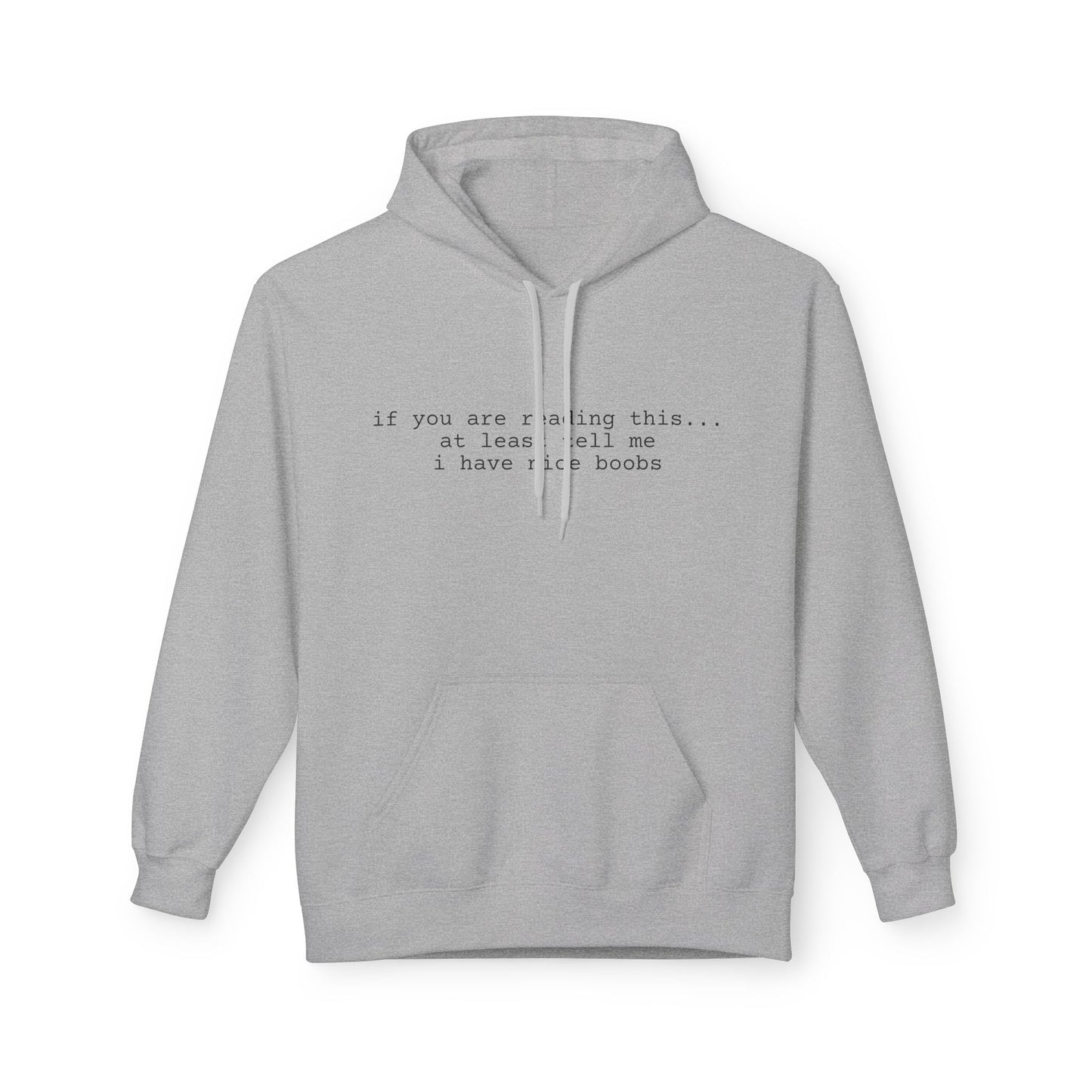 Nice Boobs Midweight Softstyle Fleece Hoodie (front design) – Meme Apparel