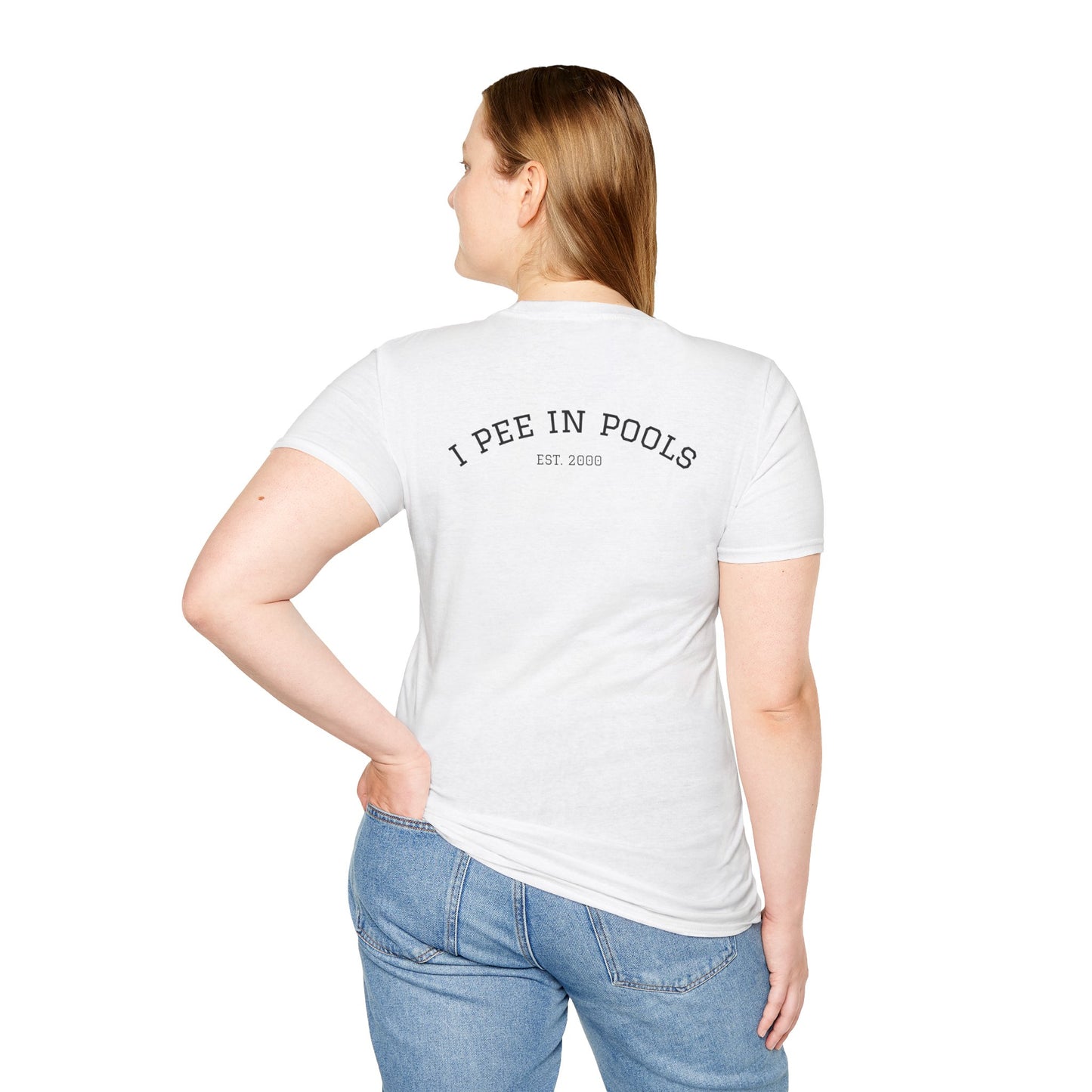 I Pee In Pools T-Shirt (front logo + back design) - Meme Apparel
