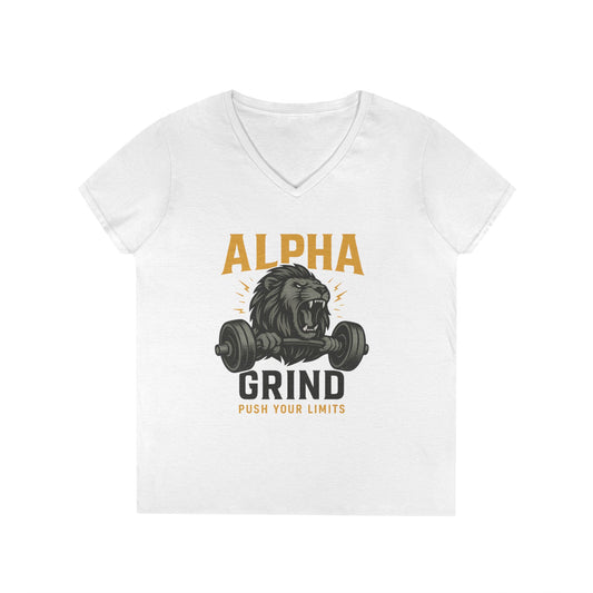 Push Your Limits Ladies' V-Neck T-Shirt (front design) — Gym Apparel