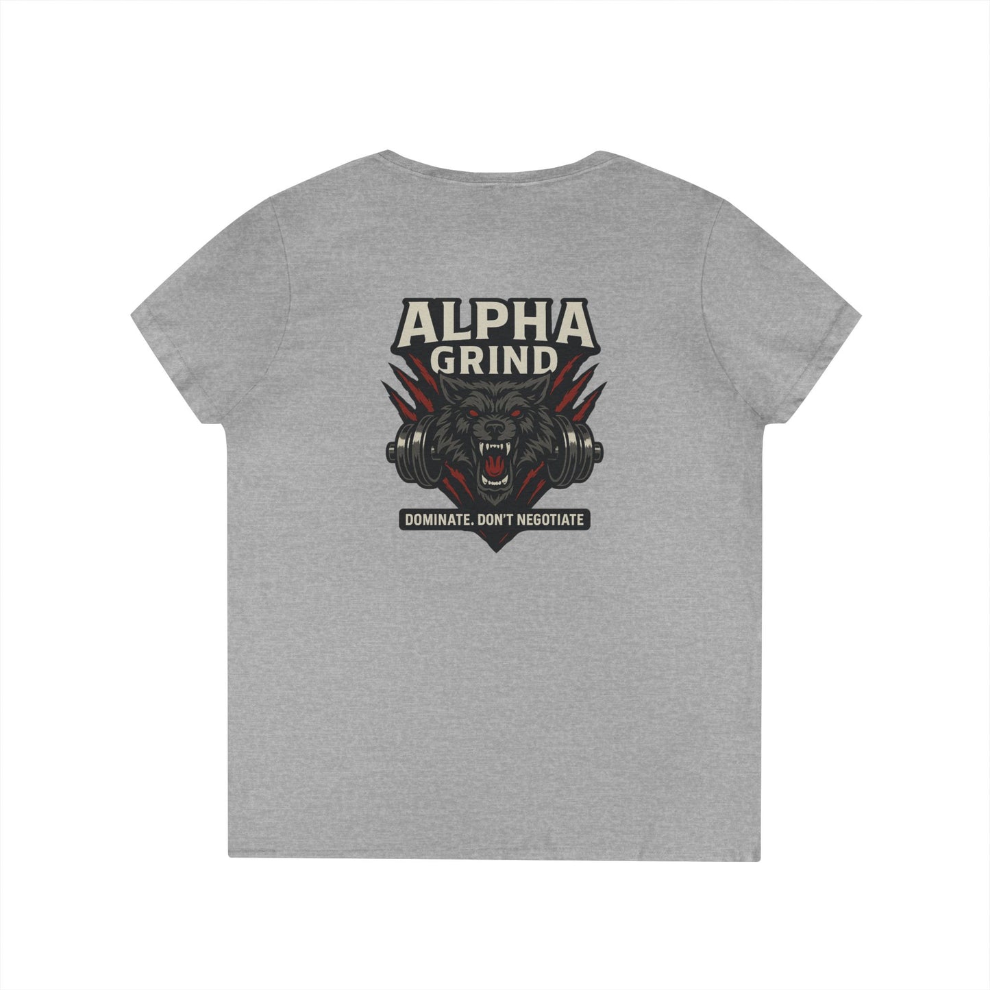 Dominate V-Neck T-Shirt (front logo + back design) – Gym Apparel