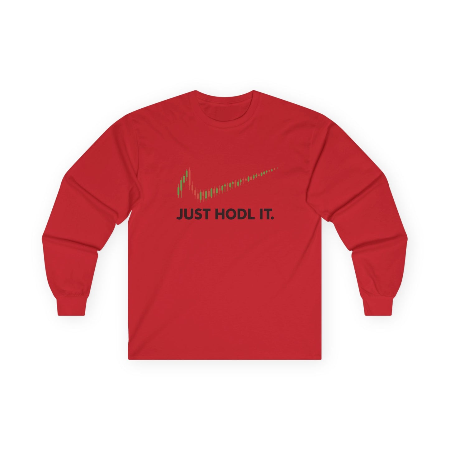 Just HODL It Long Sleeve Tee (front design) – Crypto Vault Shirt