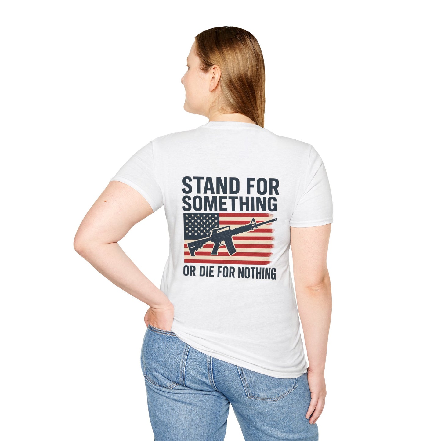 Stand for Something Tee (front logo + back design) – American Pride T-Shirt
