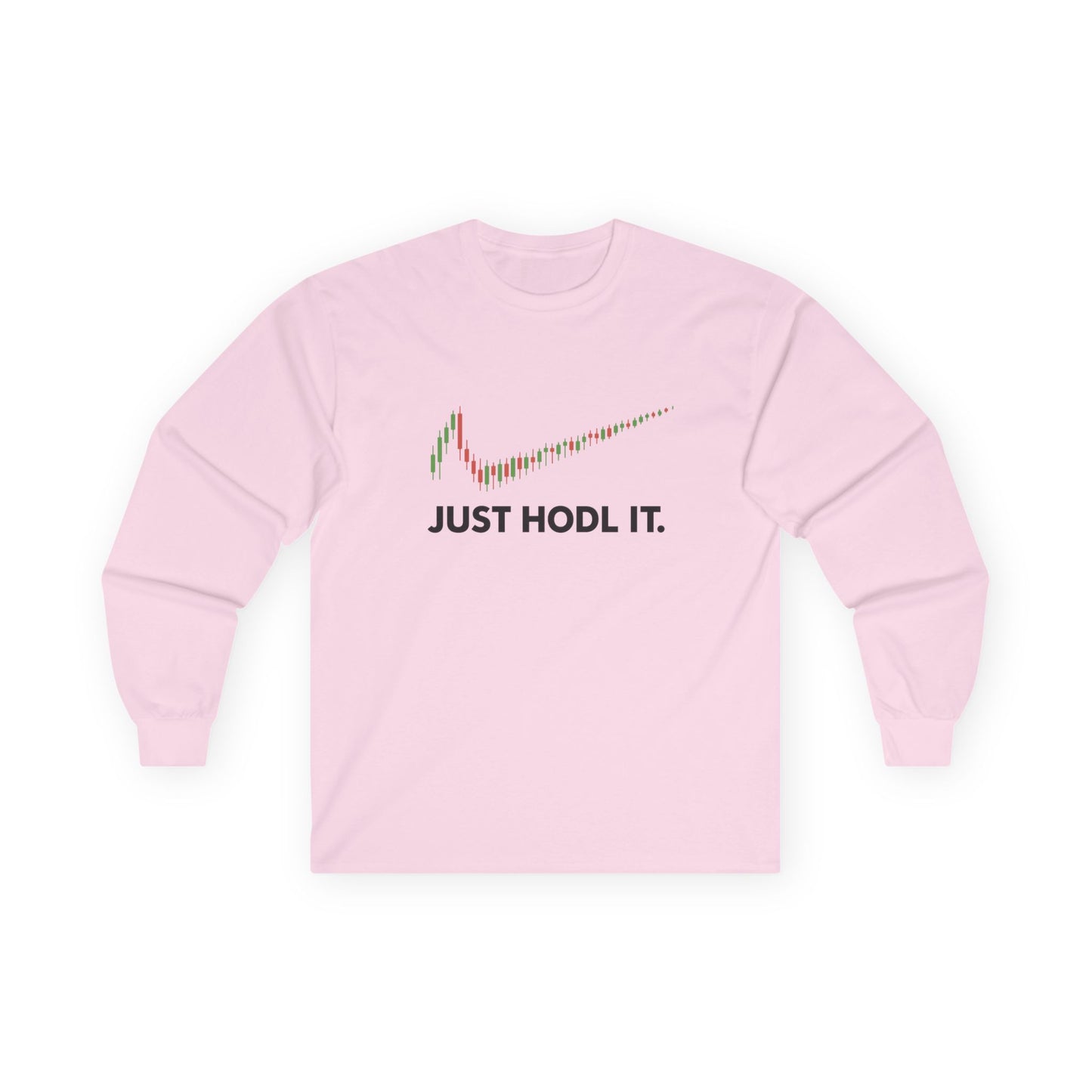 Just HODL It Long Sleeve Tee (front design) – Crypto Vault Shirt