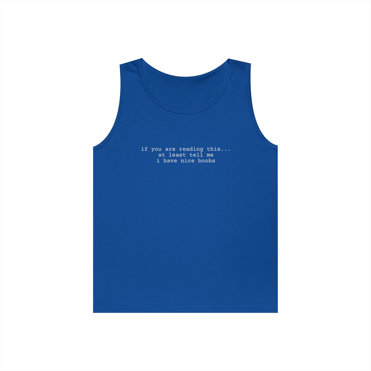Nice Boobs Tank Top (front design) - Meme Apparel