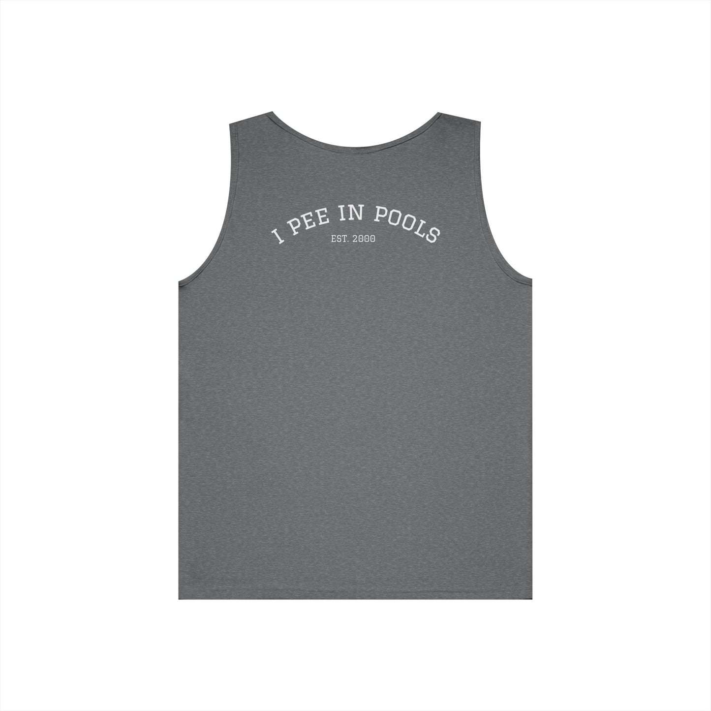 I Pee In Pools Tank Top (front logo + back design) - Meme Apparel
