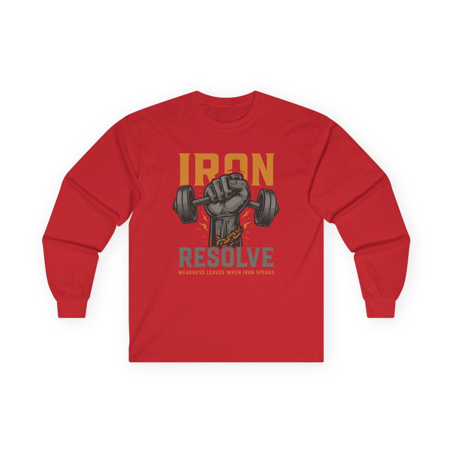Iron Resolve Long Sleeve (front design) – Gym Apparel