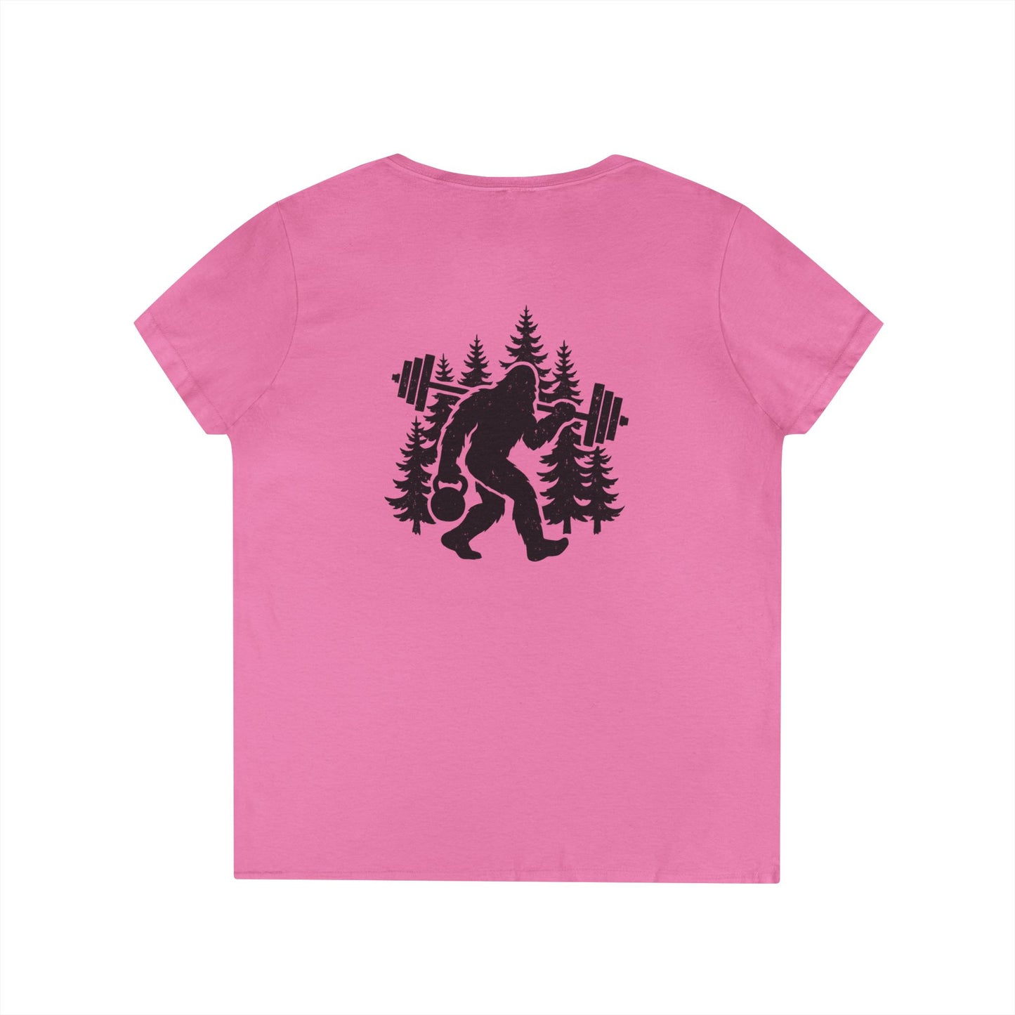 Bigfoot Gains Tee (front logo + back design) – Discipline Club Ladies V-Neck