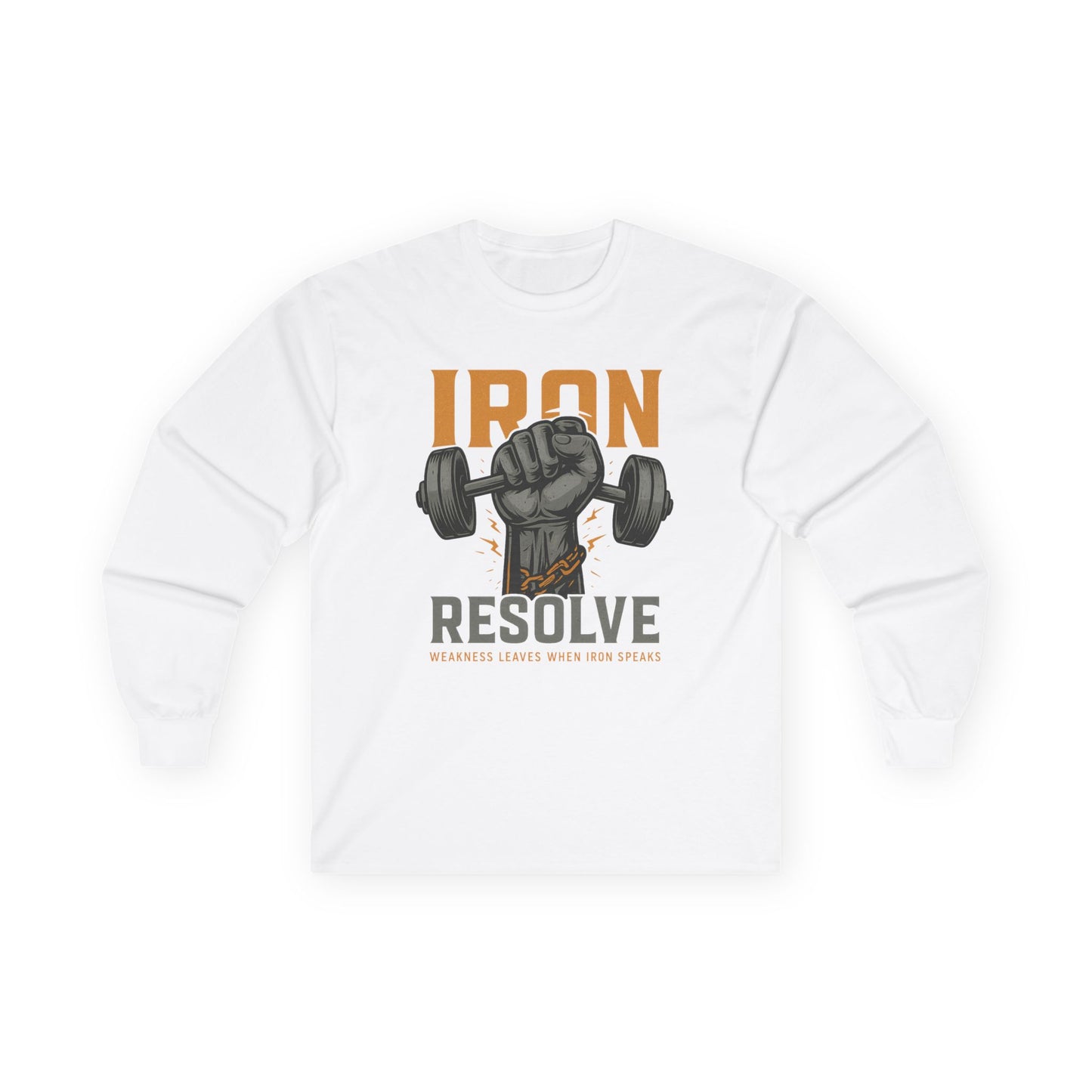 Iron Resolve Long Sleeve (front design) – Gym Apparel