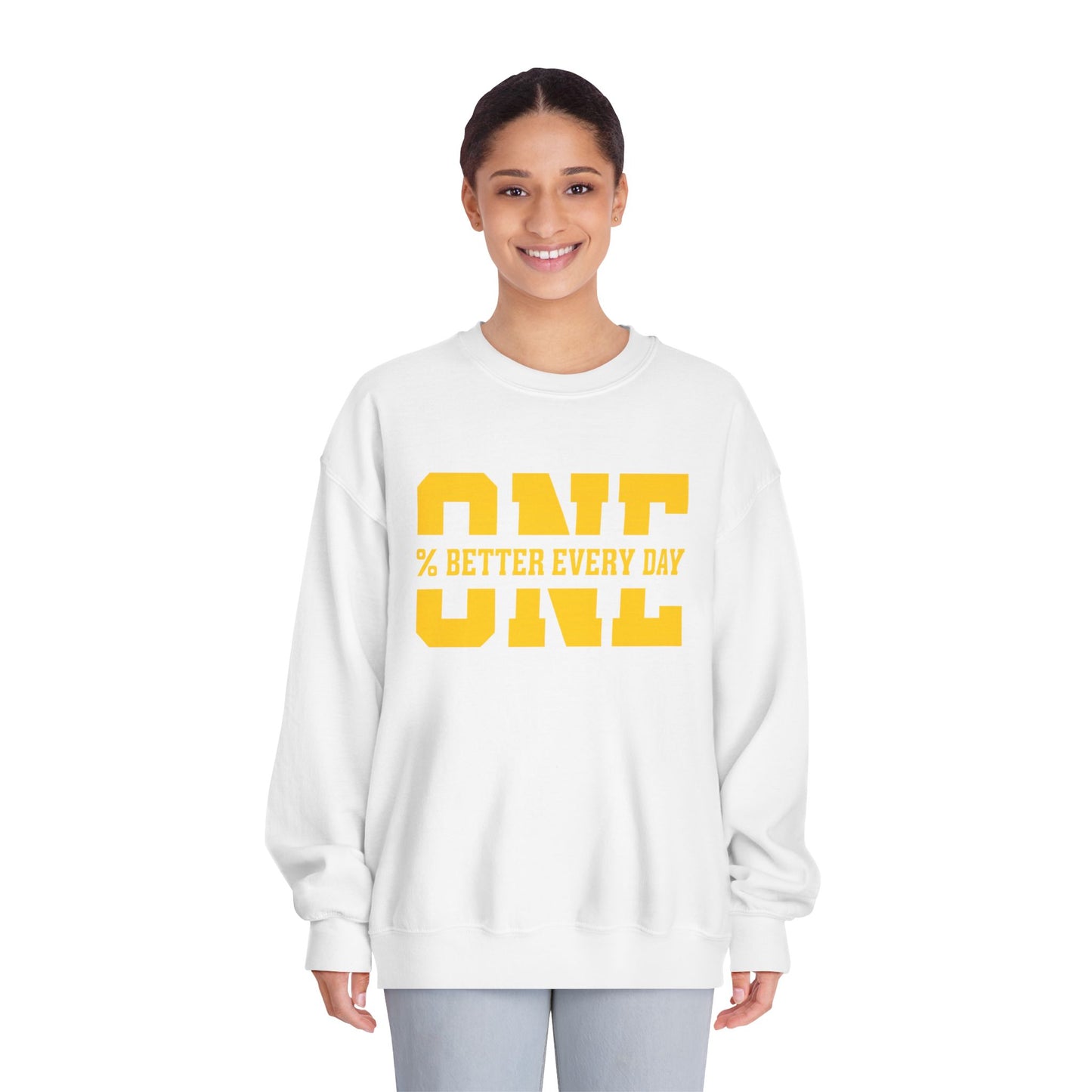 1% Better Every Day Crewneck Sweatshirt (front design) – Discipline Club Pullover