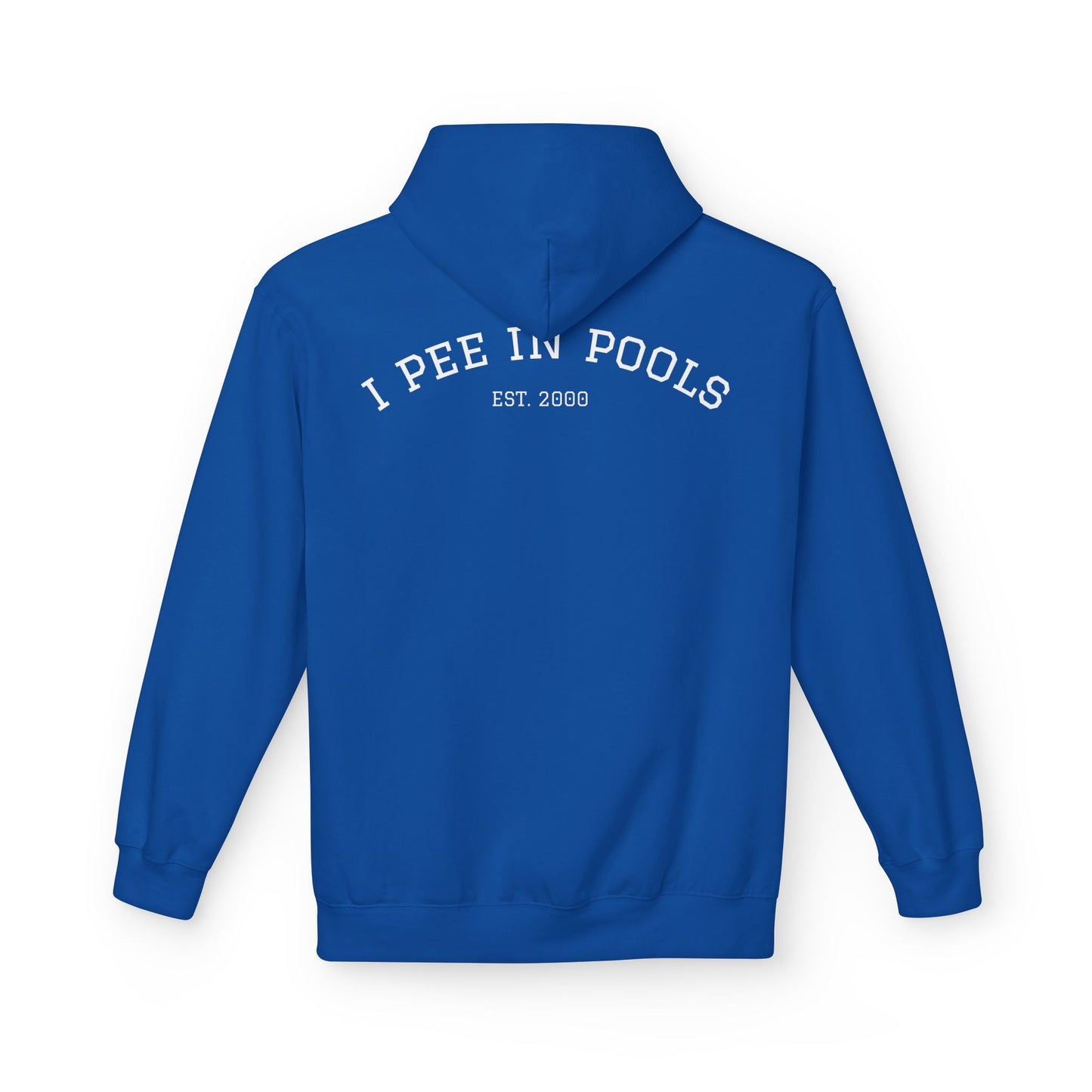 I Pee In Pools Midweight Softstyle Fleece Hoodie (front logo + back design) - Meme Apparel
