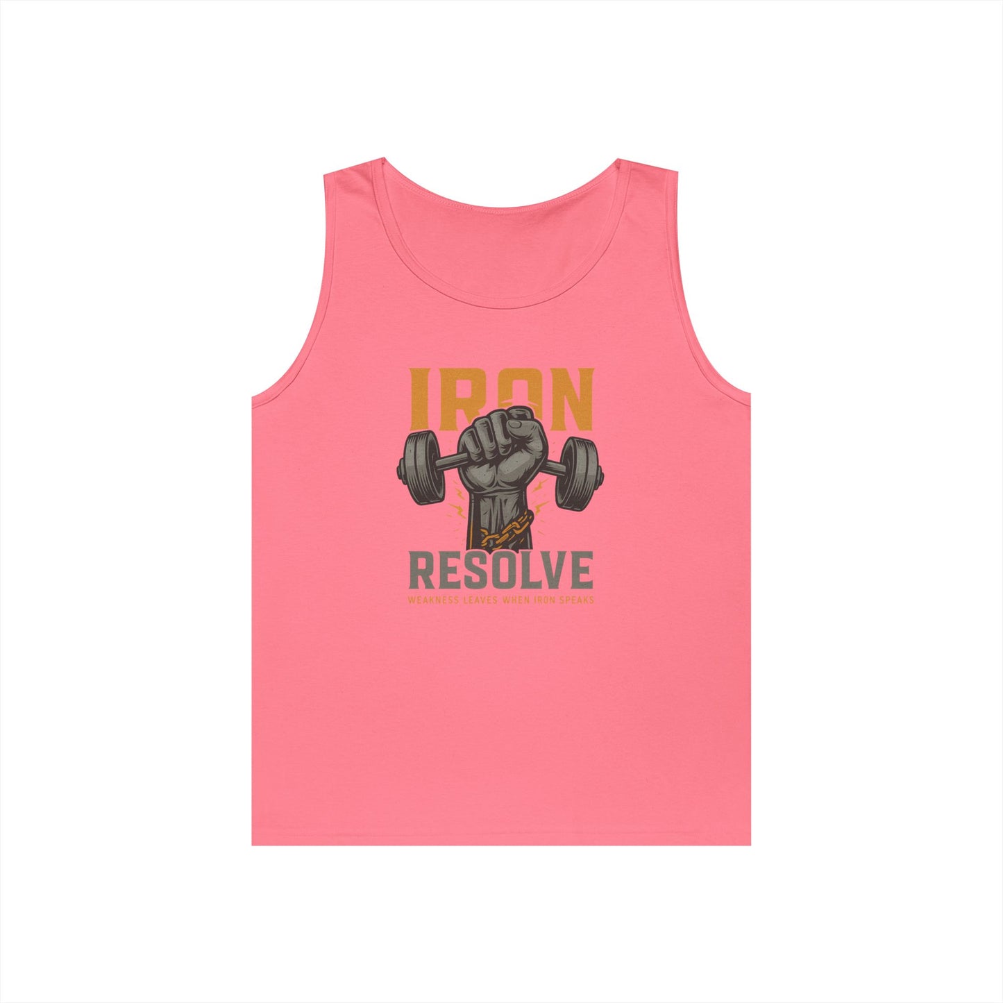Iron Resolve Tank Top (front design) – Gym Apparel