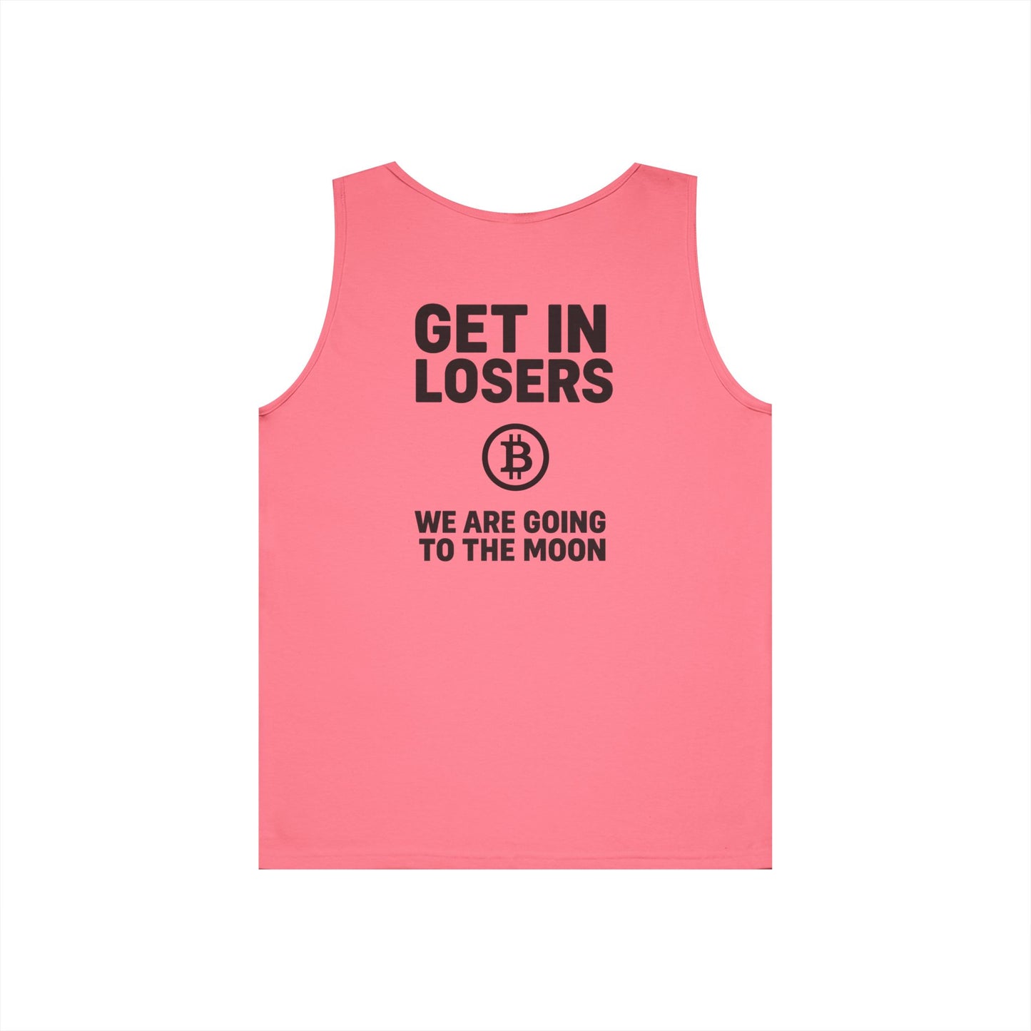 Get In Losers Bitcoin Moon Mission Tank Top (front logo + back design) – Investor Apparel
