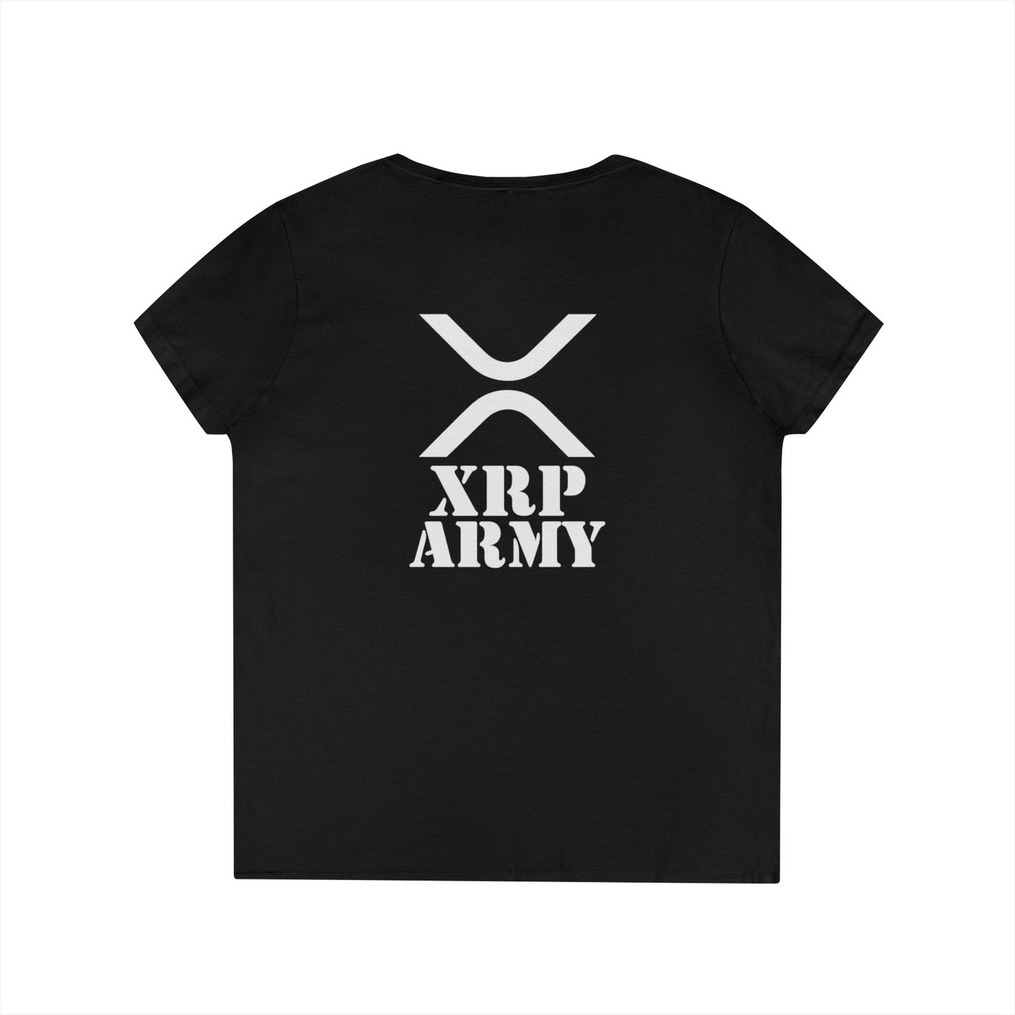 XRP Army Ladies' Tee (front logo + back design) Ladies V-Neck T-Shirt