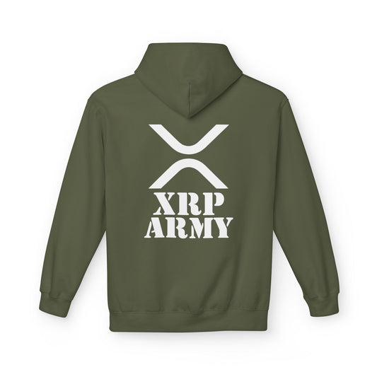 XRP Army Hoodie (front logo + back design) – Crypto Vault Pullover