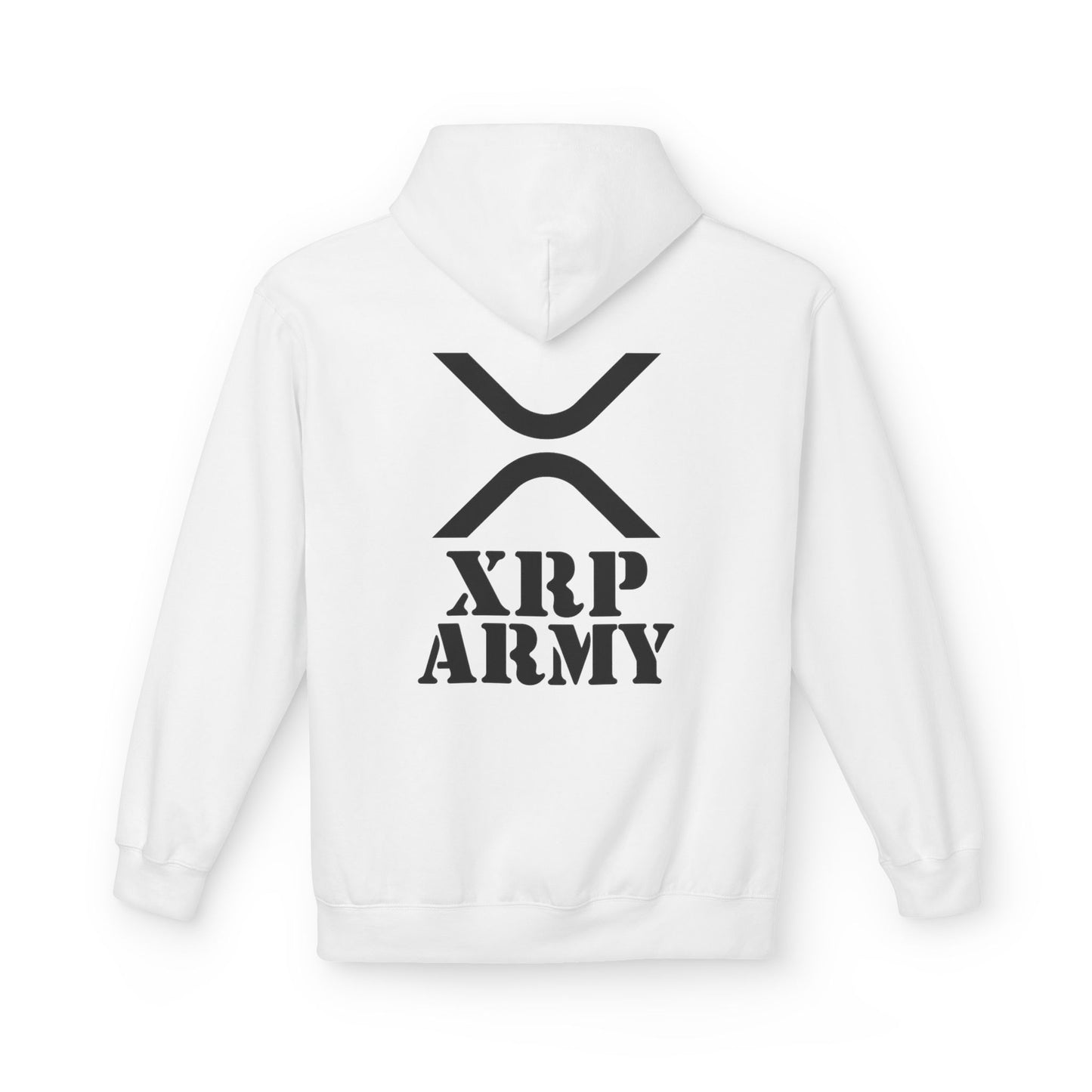 XRP Army Hoodie (front logo + back design) – Crypto Vault Pullover