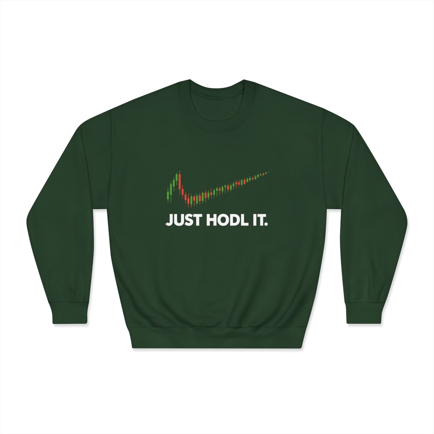Just HODL It Crewneck Sweatshirt (front design) – Crypto Vault Pullover