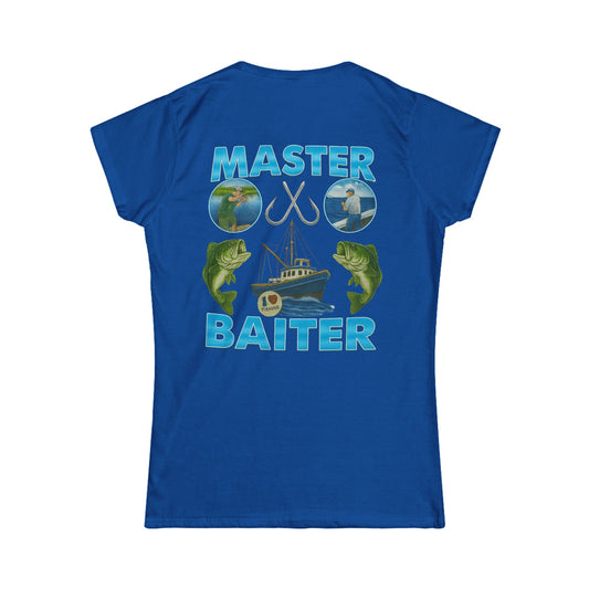 Master Baiter Women's Tee (front logo + back design) – Meme Apparel