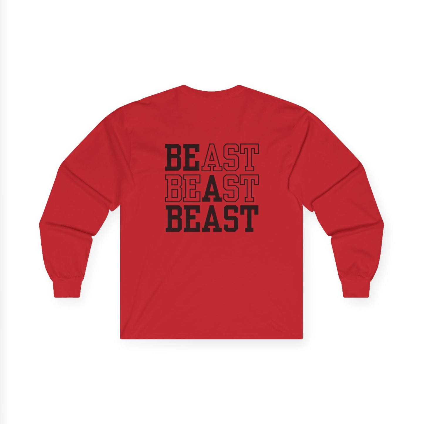 Be a Beast Long Sleeve Tee (front logo + back design) – Discipline Club Shirt