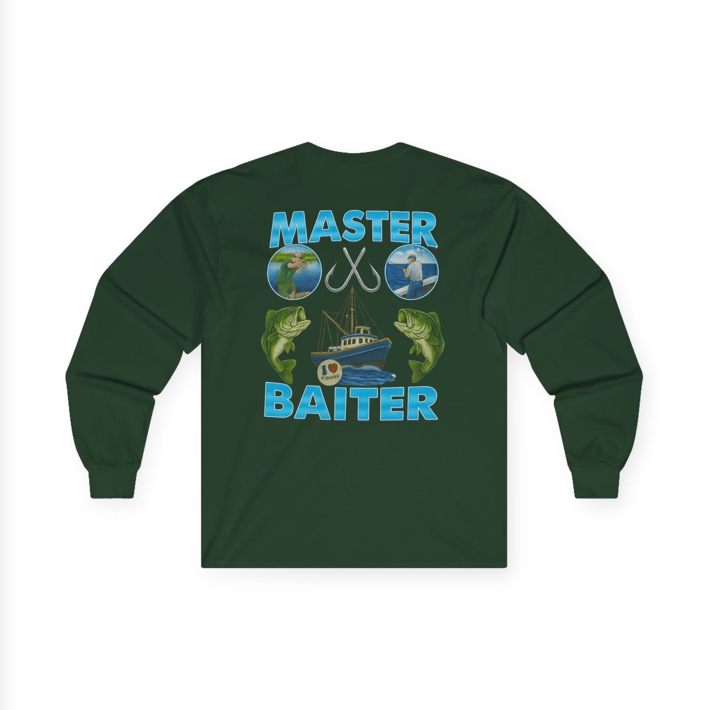 Master Baiter Long Sleeve Tee (front logo + back design) - Meme Apparel