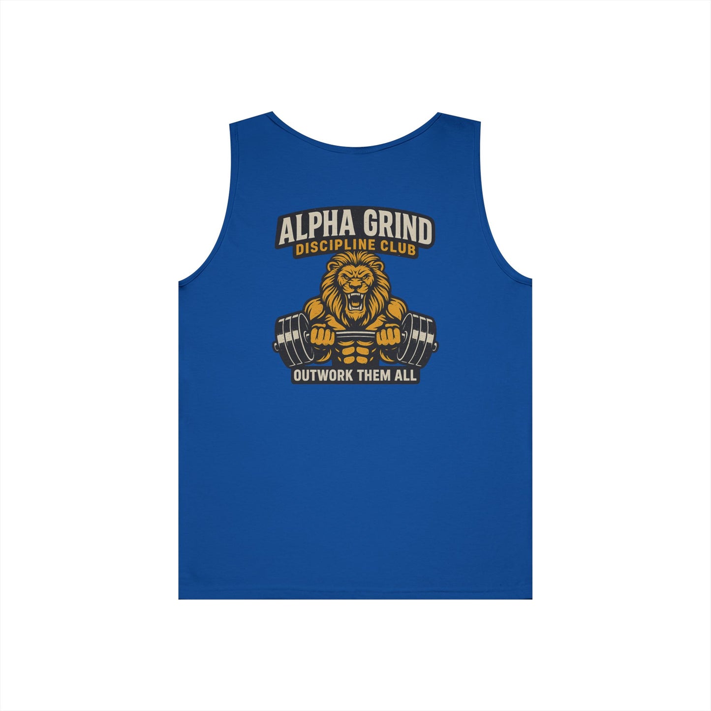 Alpha Grind Tank Top (front logo + back design) – Gym Apparel