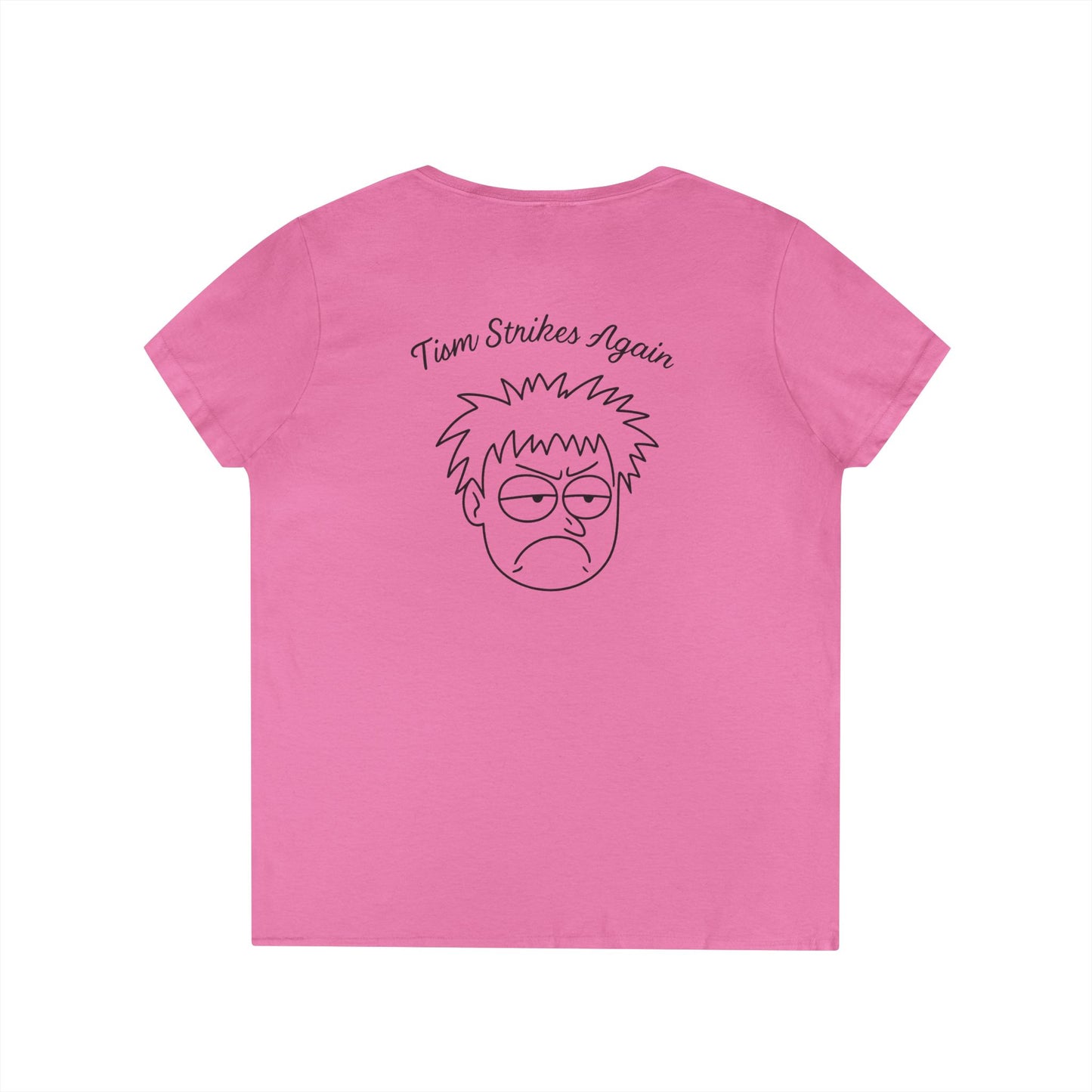 Tism Strikes Again V-Neck Tee (front logo + back design) – Meme Apparel