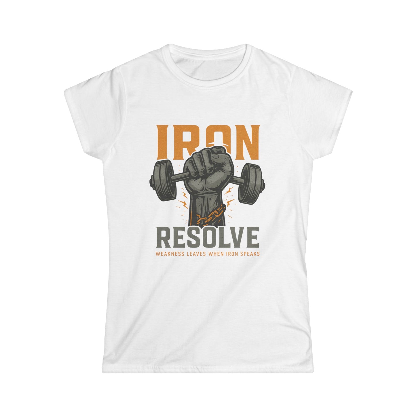 Iron Resolve Women’s Tee (front design) – Gym Apparel