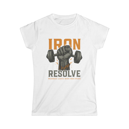 Iron Resolve Women’s Tee (front design) – Gym Apparel