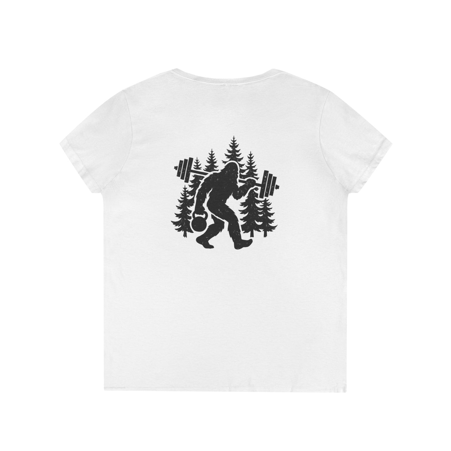 Bigfoot Gains Tee (front logo + back design) – Discipline Club Ladies V-Neck