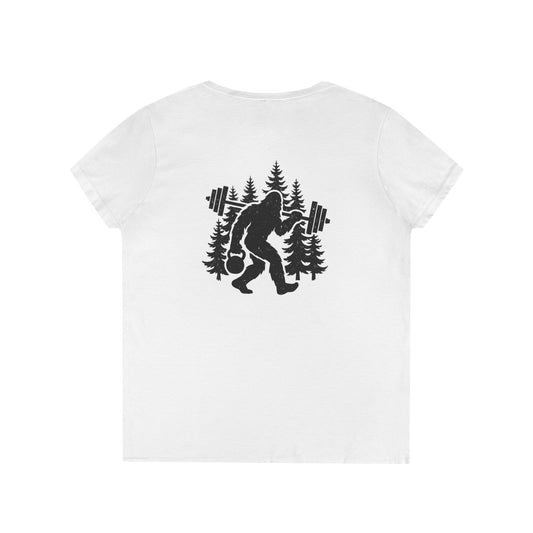 Bigfoot Gains Tee (front logo + back design) – Discipline Club Ladies V-Neck